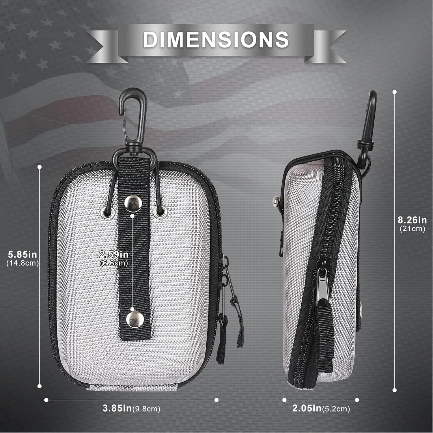 Craftsman Golf Rangefinder Case USA Flag Hard Shell for Tectectec Callaway, Universal Range Finder Carry Bag