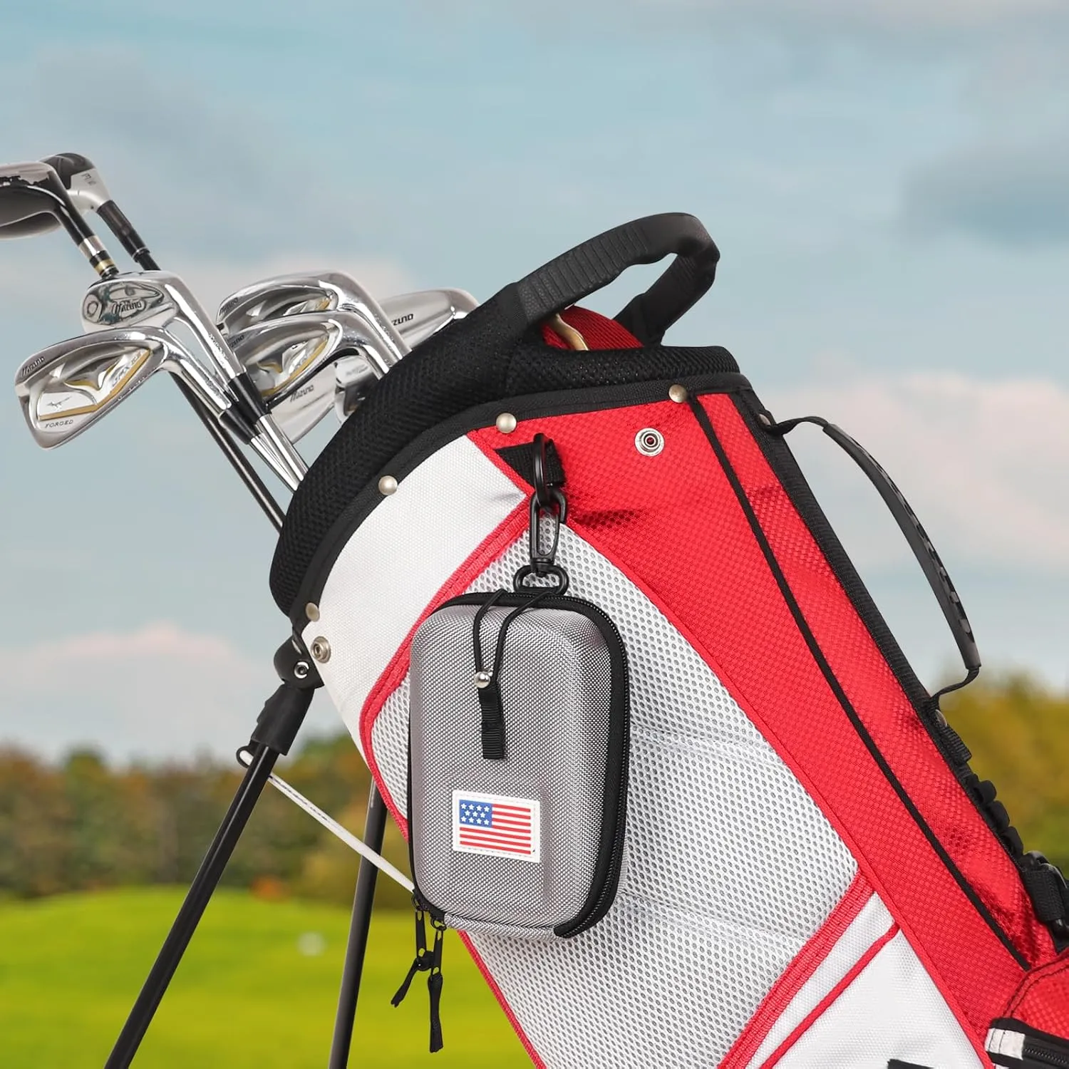 Craftsman Golf Rangefinder Case USA Flag Hard Shell for Tectectec Callaway, Universal Range Finder Carry Bag