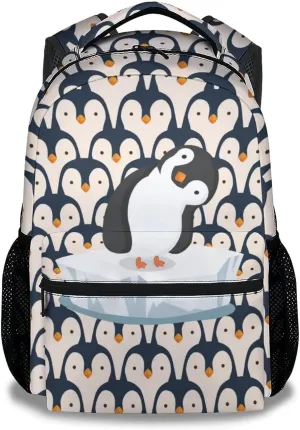 Cute Penguin Backpack, 16 Inch Animal Theme Bookbag with Adjustable Straps, Durable, Lightweight, Large Capacity, School Backpack for Kids Girls Boys