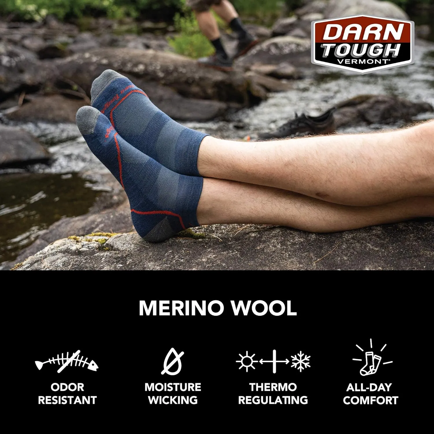 Darn Tough Men's Light Hiker No Show Lightweight with Cushion Hiking Sock (Style 1990) -