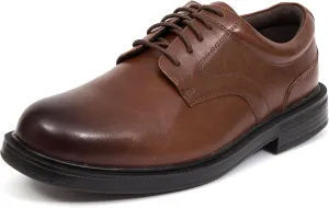 Deer Stags Men's Times Oxford, Brown Faux Leather, 10.5