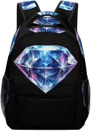 Diamond Universe Symbol Laptop Backpack Durable Travel Daypack Casual Shoulder Bag for Sport Hiking