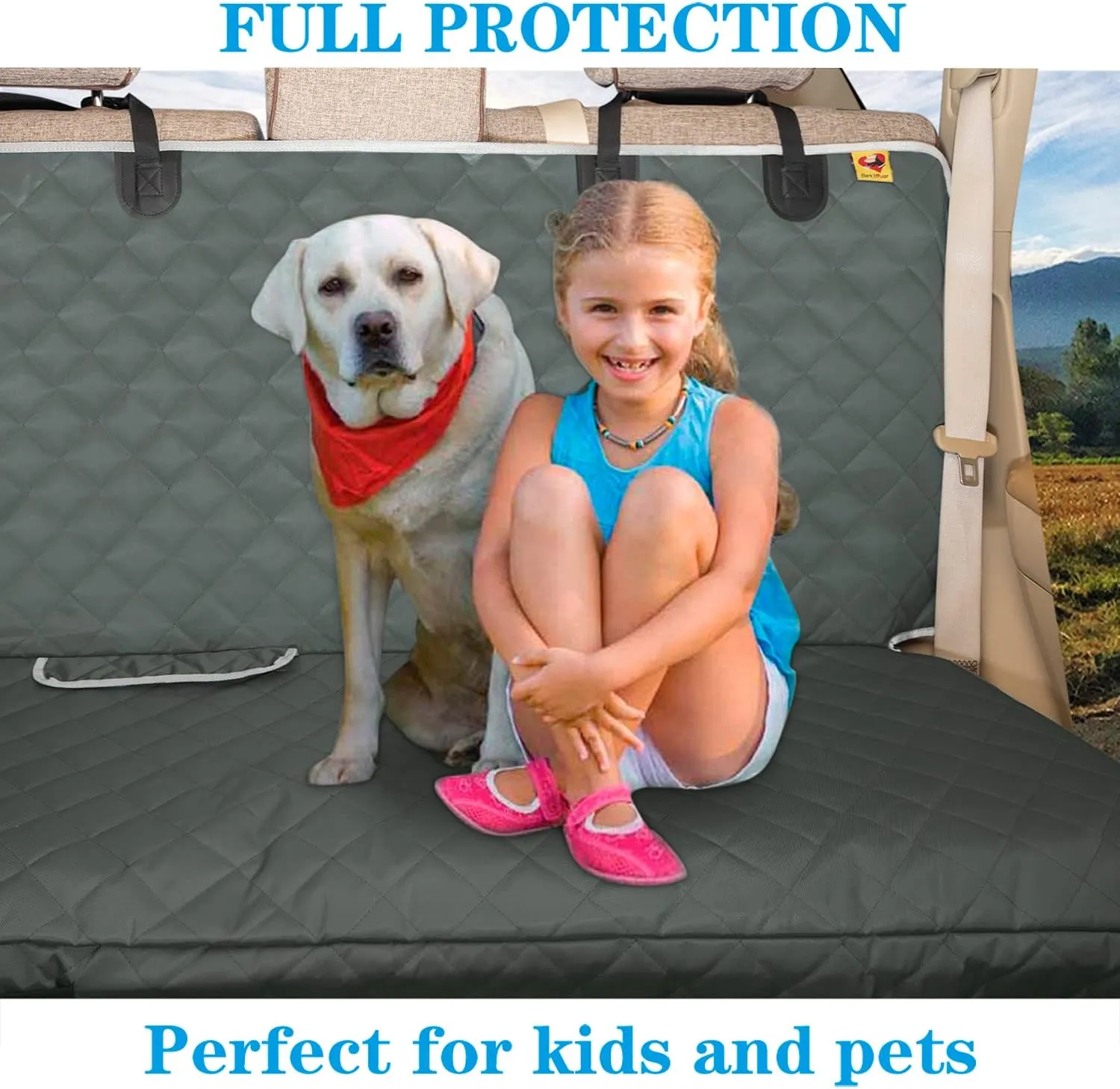Dog Seat Cover for Back Seat More Durable Waterproof Backseat Protector, High Heat Resistant and Nonslip Back Seat Cover for Dogs Kids, Universal Size Fits Cars Trucks SUVs (Grey)