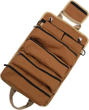 DOITOOL Heavy Duty Portable Tool Organizer Bag Roll Up Electrician Storage for Gardening Woodworking Maintenance Durable Mechanic Tool Carrier with Design