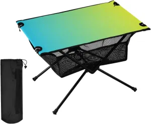 DOMIKING Blue Yellow Gradient Portable Camping Table Folding Picnic Tables with Carrying Storage Bag Camp Table for Travel Outdoor Hike 23.6 * 15.6 * 15 in
