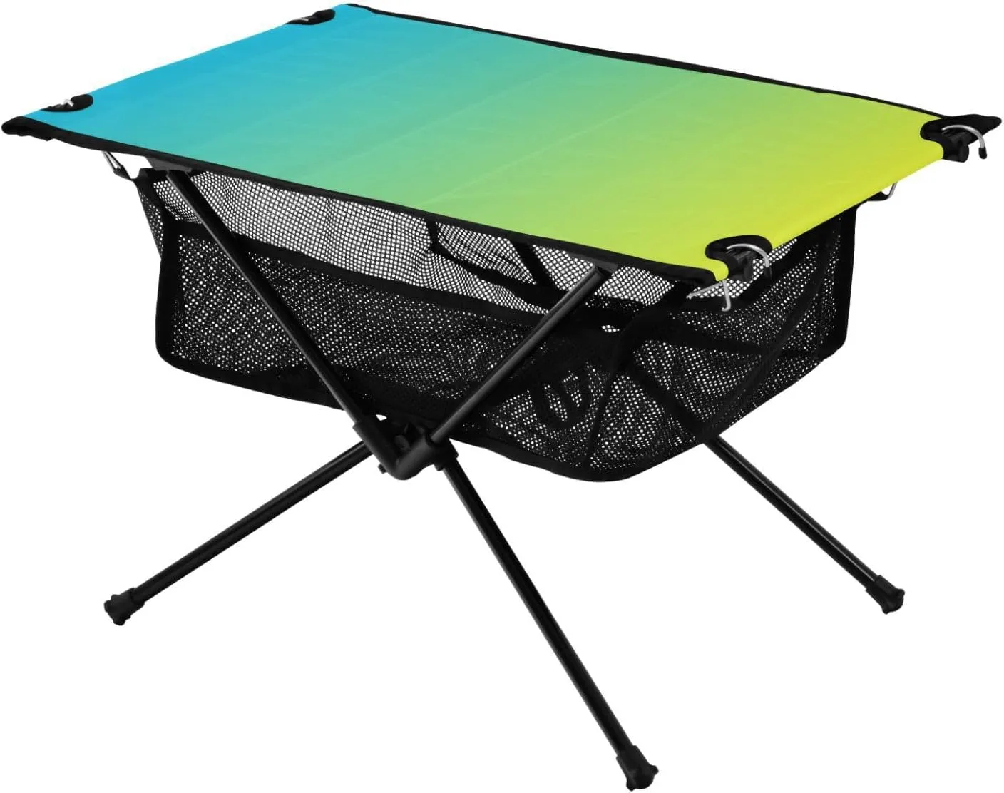 DOMIKING Blue Yellow Gradient Portable Camping Table Folding Picnic Tables with Carrying Storage Bag Camp Table for Travel Outdoor Hike 23.6 * 15.6 * 15 in