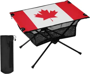 DOMIKING Canada Flag Portable Camping Table Folding Picnic Tables with Carrying Storage Bag Camp Table for Cooking Fishing Hiking 23.6 * 15.6 * 15 in