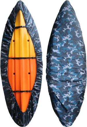 doorslay Kayak Cover Waterproof UV Resistant Kayak Cover Outdoor Kayak Storage Dust Cover for Boat Kayak Canoe SUP Paddleboard