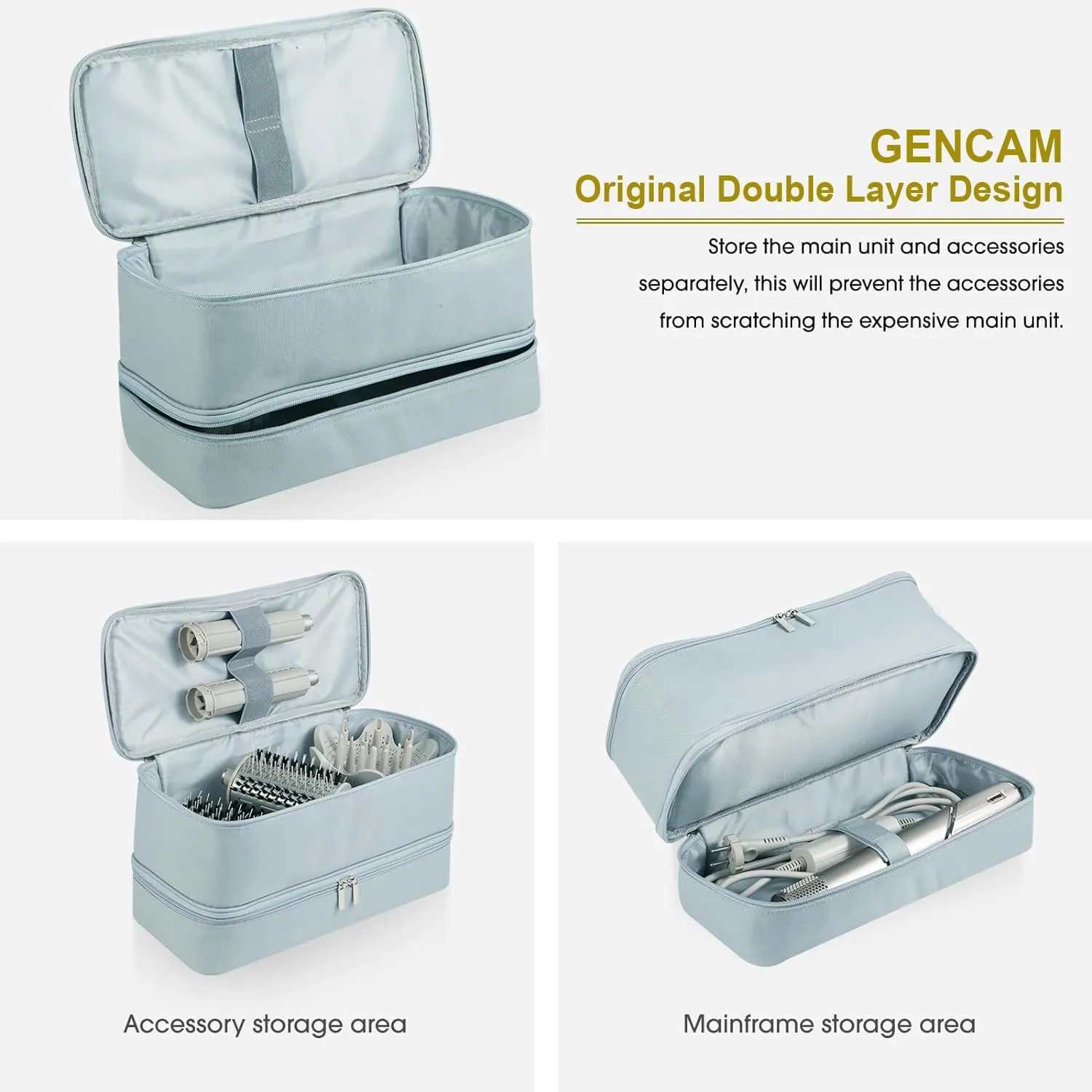 Double-Layer Carrying Case for Shark Flexstyle, Travel Case for Shark Flexstyle/FlexFusion, Portable Storage Organizer bag for Shark Flexstyle/Dyson Airwrap Styler and Attachments