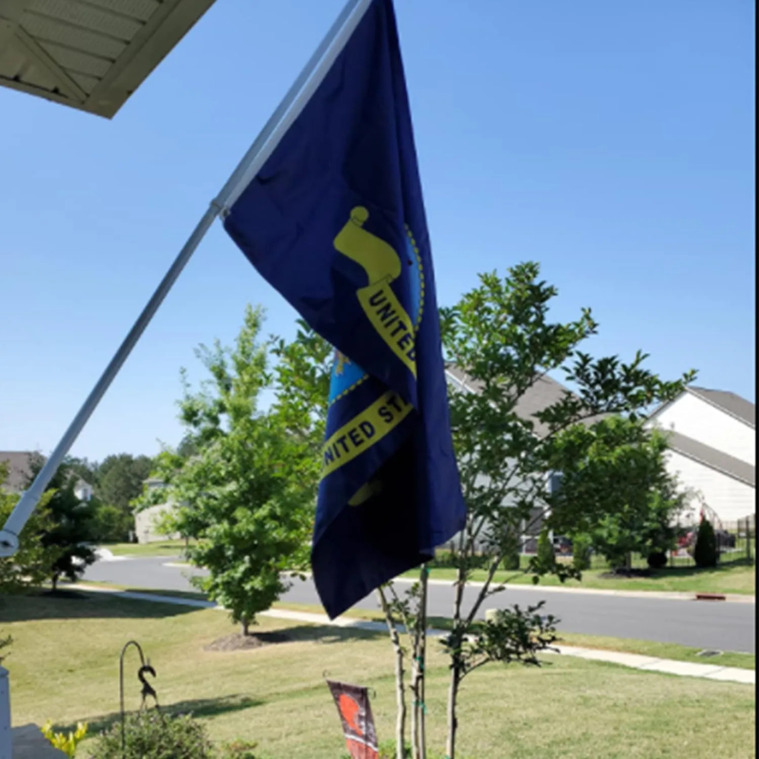 Double Sided Navy Flags 3x5 Outdoor- Heavy Duty 3Ply 240D Polyester Vivid Colors- Navy Flag Banner- Canvas Header with 2 Brass Grommets & 4 Rows Stitched