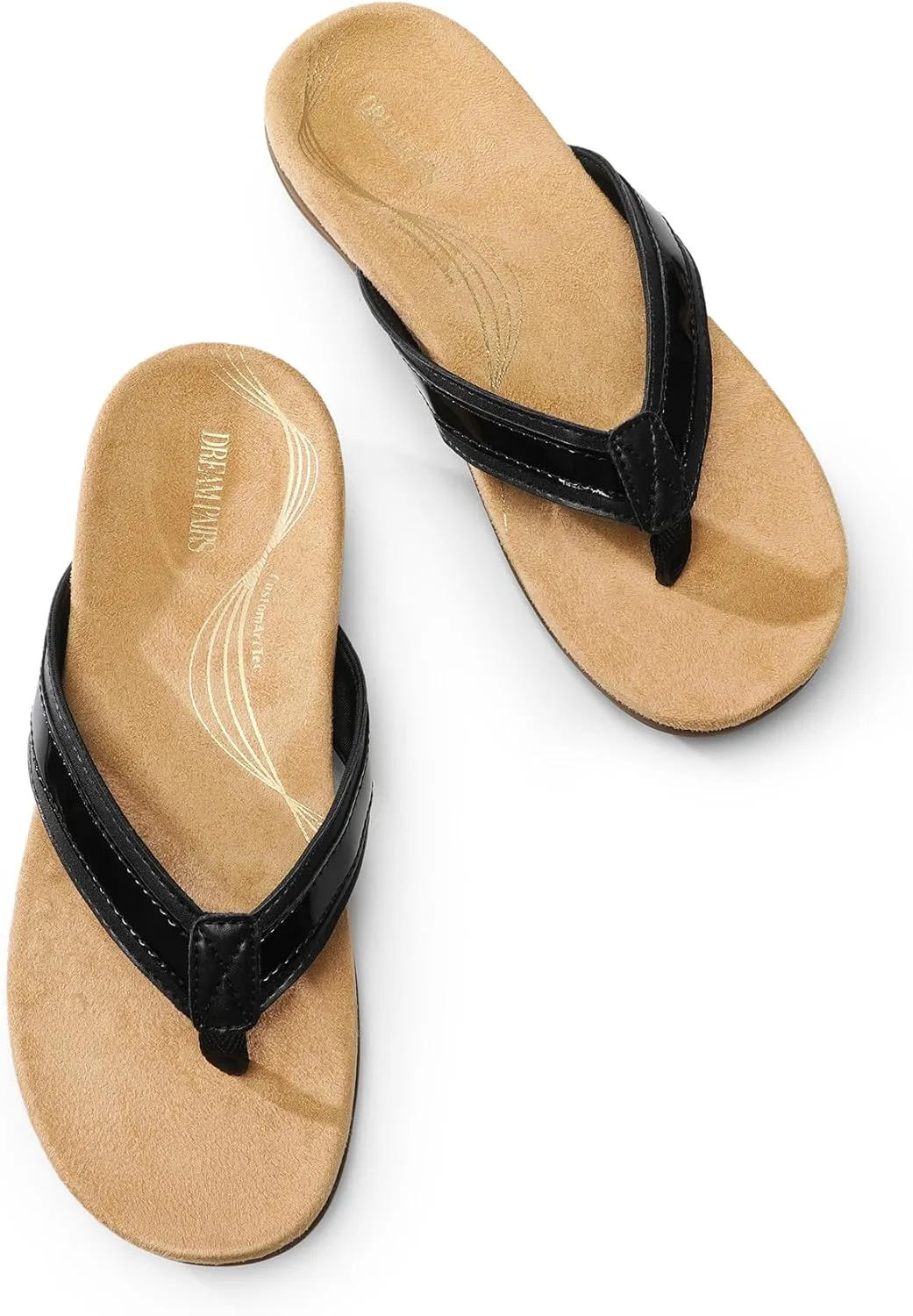 DREAM PAIRS Women's Flip Flops Arch Support Comfortable Soft Cushion Walking Thong Sandals for Summer Beach