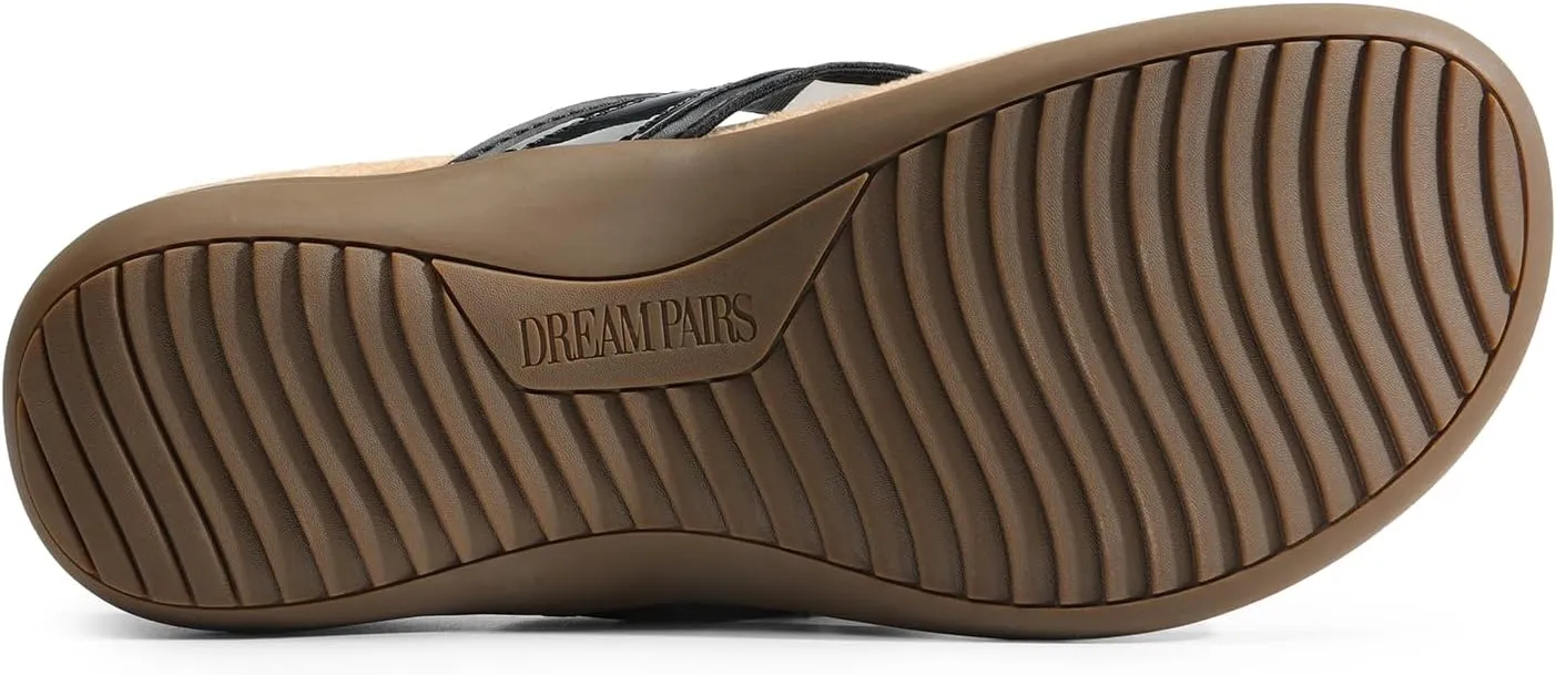 DREAM PAIRS Women's Flip Flops Arch Support Comfortable Soft Cushion Walking Thong Sandals for Summer Beach