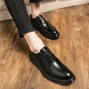 Dress Oxford Formal Shoes for Men's Vintage Lace Up Comfort Orthopedic Pointed Toe Vegan Leather Anti-Slip Non Slip Resistant Wedding