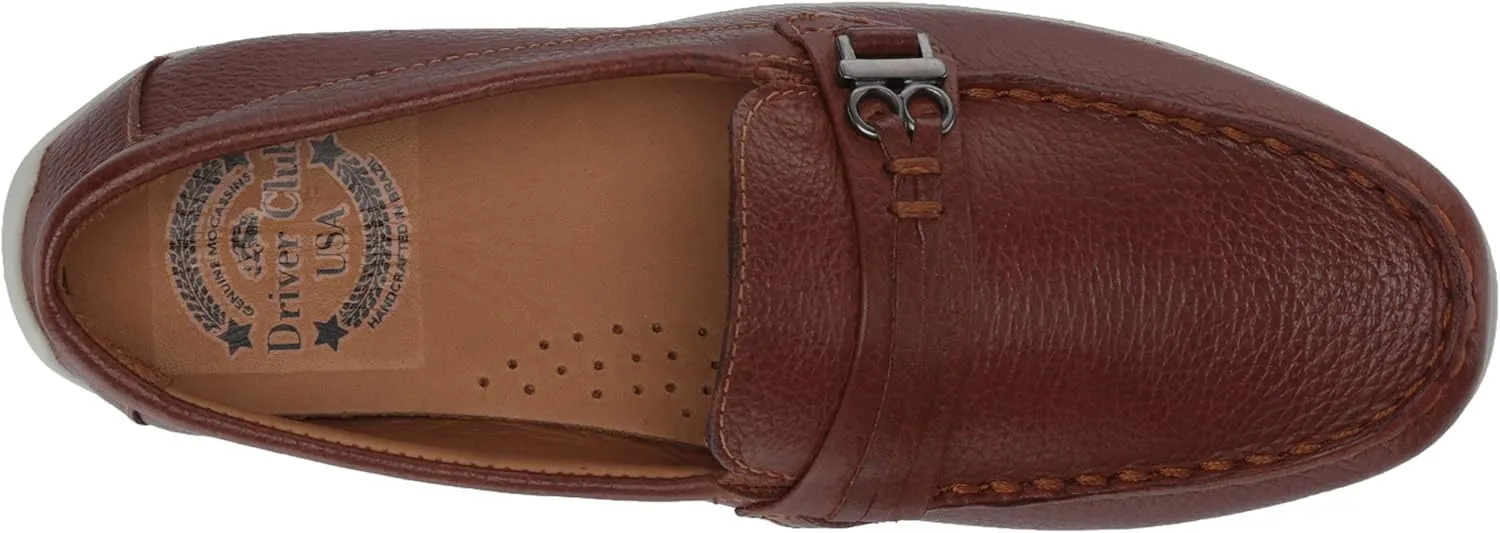 Driver Club USA Unisex-Child Boys/Girls Leather Fashion Luxury Driving Loafer with Rope Anchor Detail