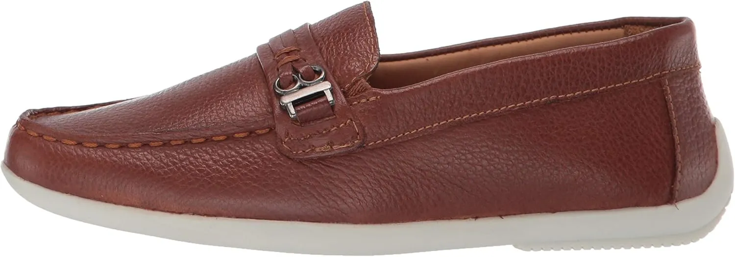 Driver Club USA Unisex-Child Boys/Girls Leather Fashion Luxury Driving Loafer with Rope Anchor Detail