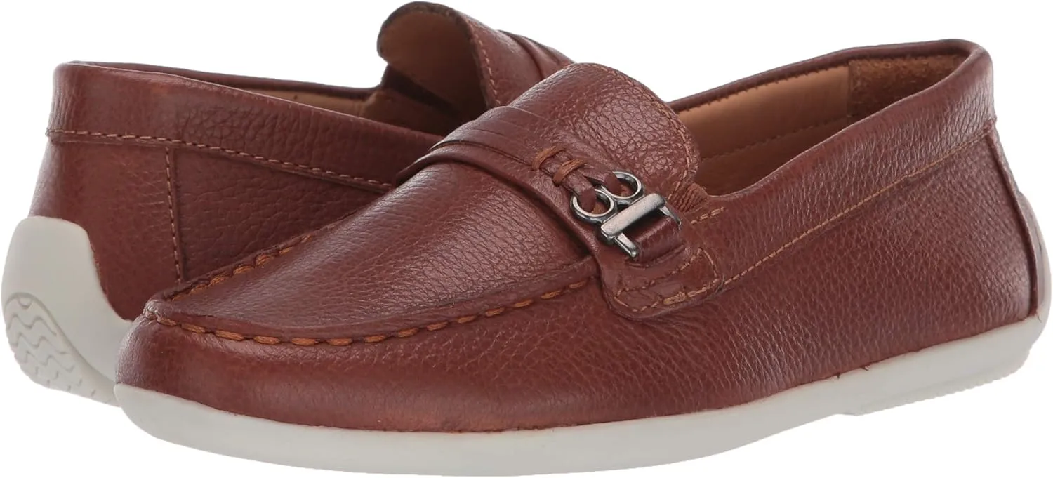 Driver Club USA Unisex-Child Boys/Girls Leather Fashion Luxury Driving Loafer with Rope Anchor Detail