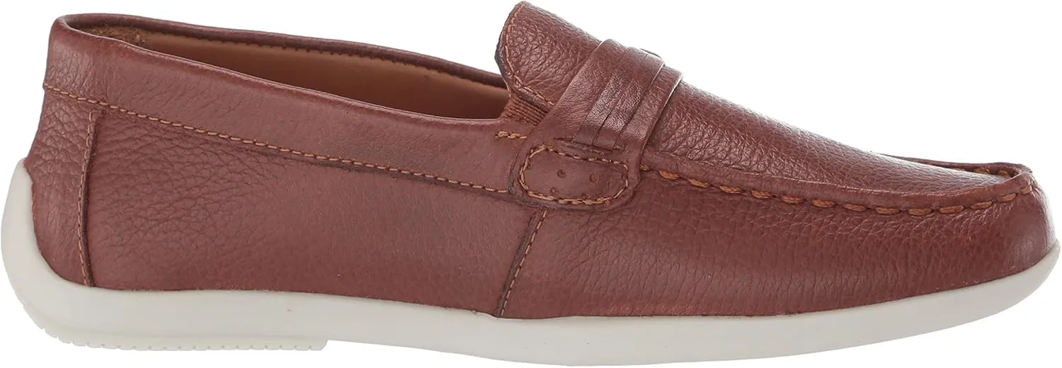 Driver Club USA Unisex-Child Boys/Girls Leather Fashion Luxury Driving Loafer with Rope Anchor Detail
