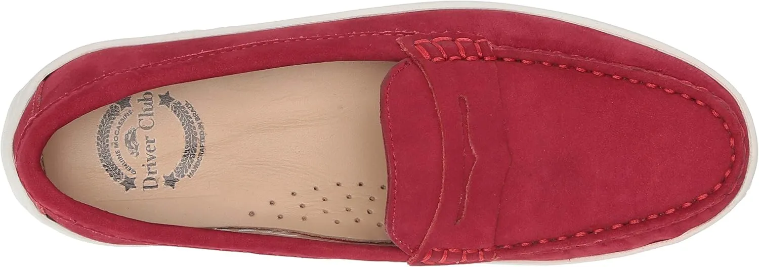 Driver Club USA Unisex-Child Leather Casual Comfort Slip on Moccasin Penny Loafer Driving Style