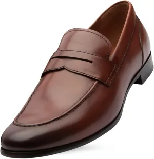 Dunross & Sons Men's Brookes Penny Loafer Slip-On Formal Business Shoes