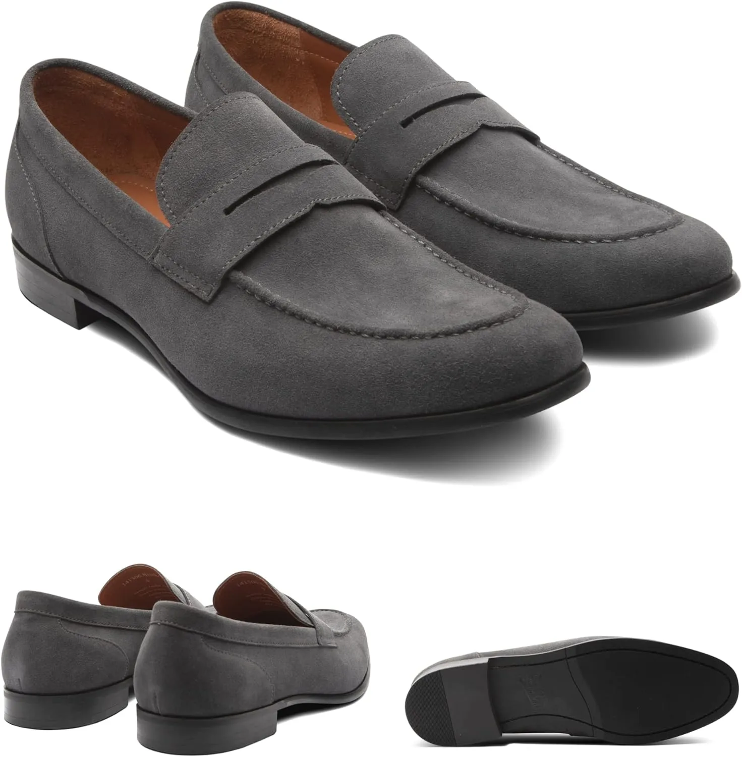 Dunross & Sons Men's Brookes Penny Loafer Slip-On Formal Business Shoes