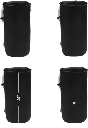 Durable Drawstring Water Resistant Dust Flap Stuff Sack Bag 4-Pack