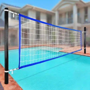 Durable PE Pool Volleyball Net Replacement - Adjustable 15-21.6Ft Width, 3Ft Height (Net Only)