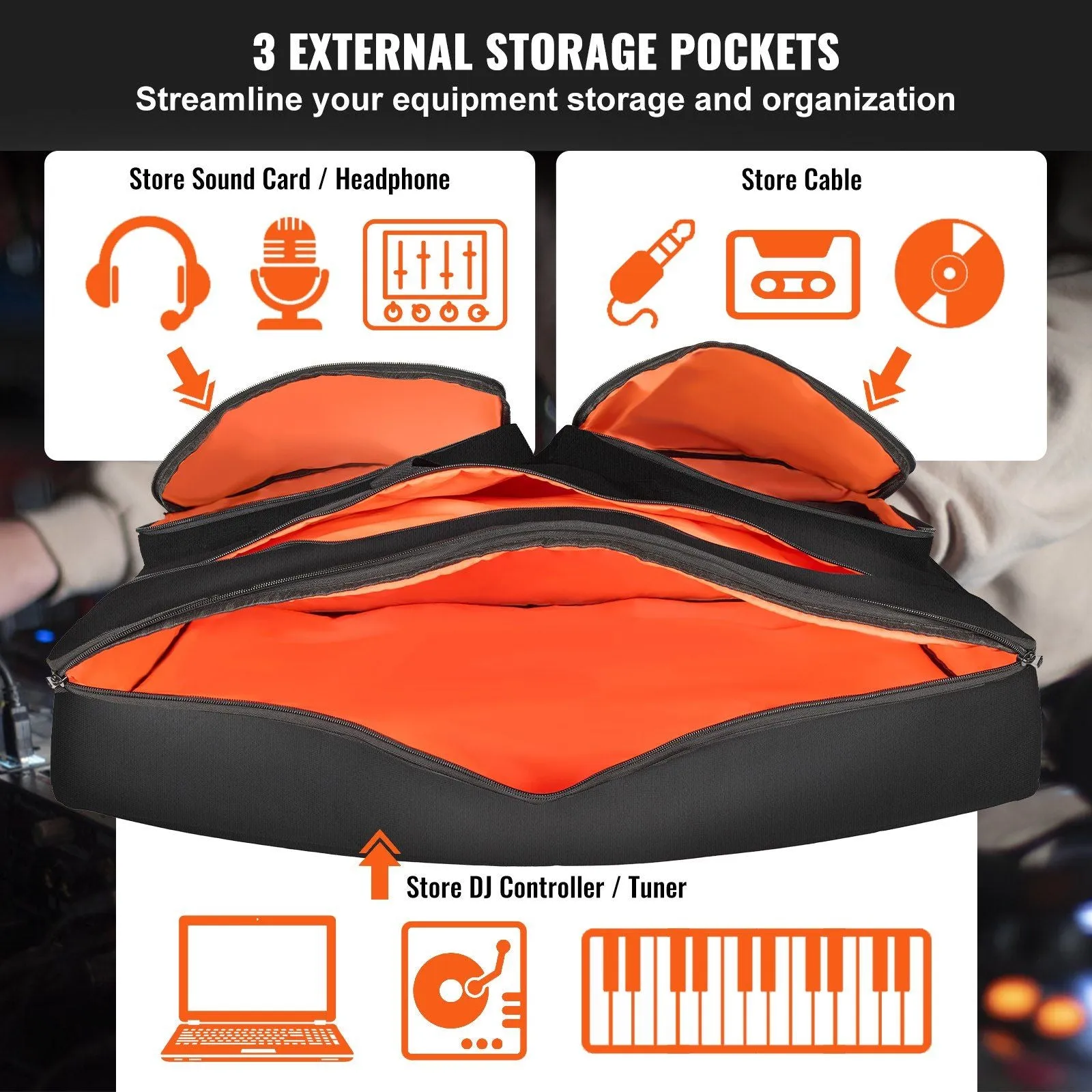 Durable Water-Resistant DJ Gear Backpack