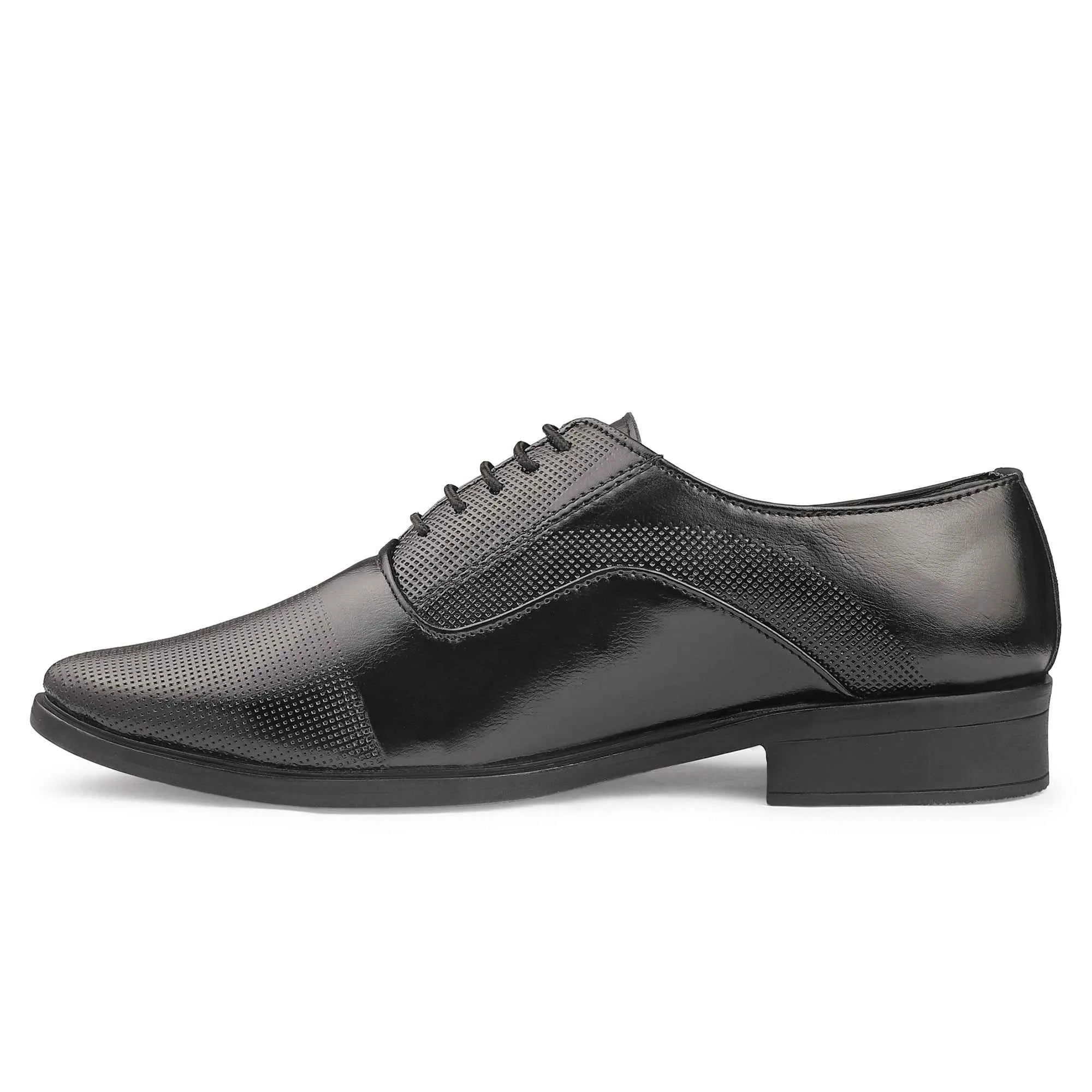 Dusk N Dazzling Black Oxford Shoes For Men