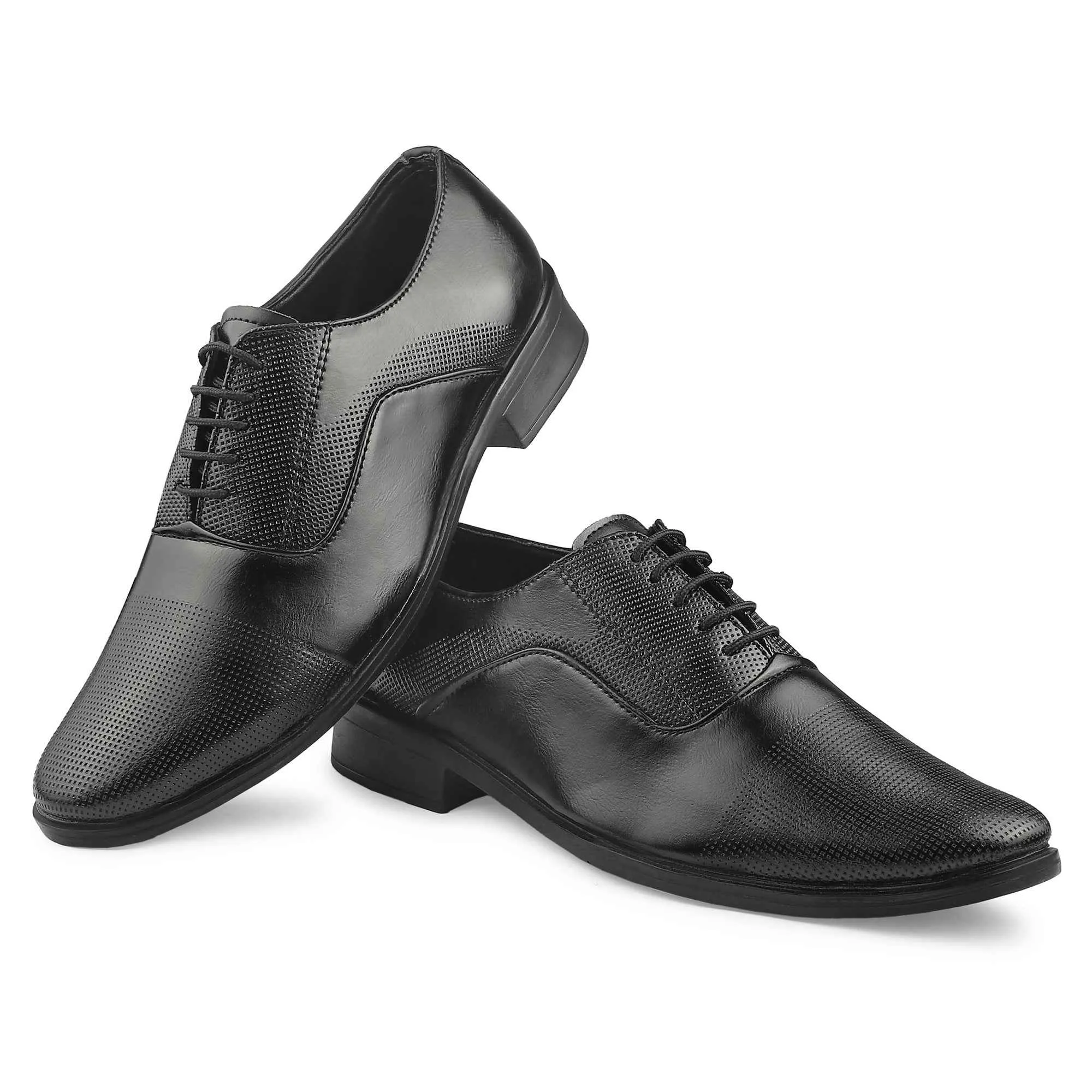 Dusk N Dazzling Black Oxford Shoes For Men