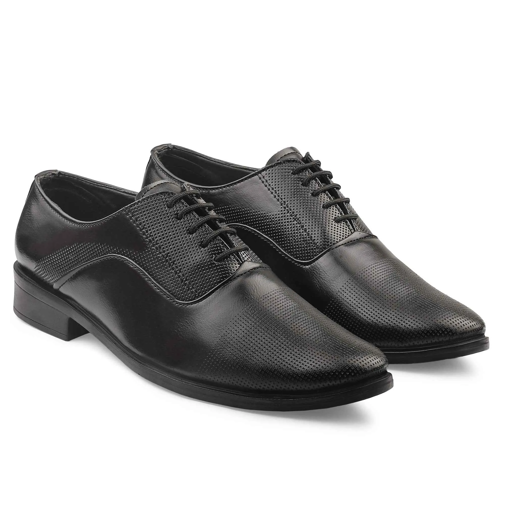 Dusk N Dazzling Black Oxford Shoes For Men