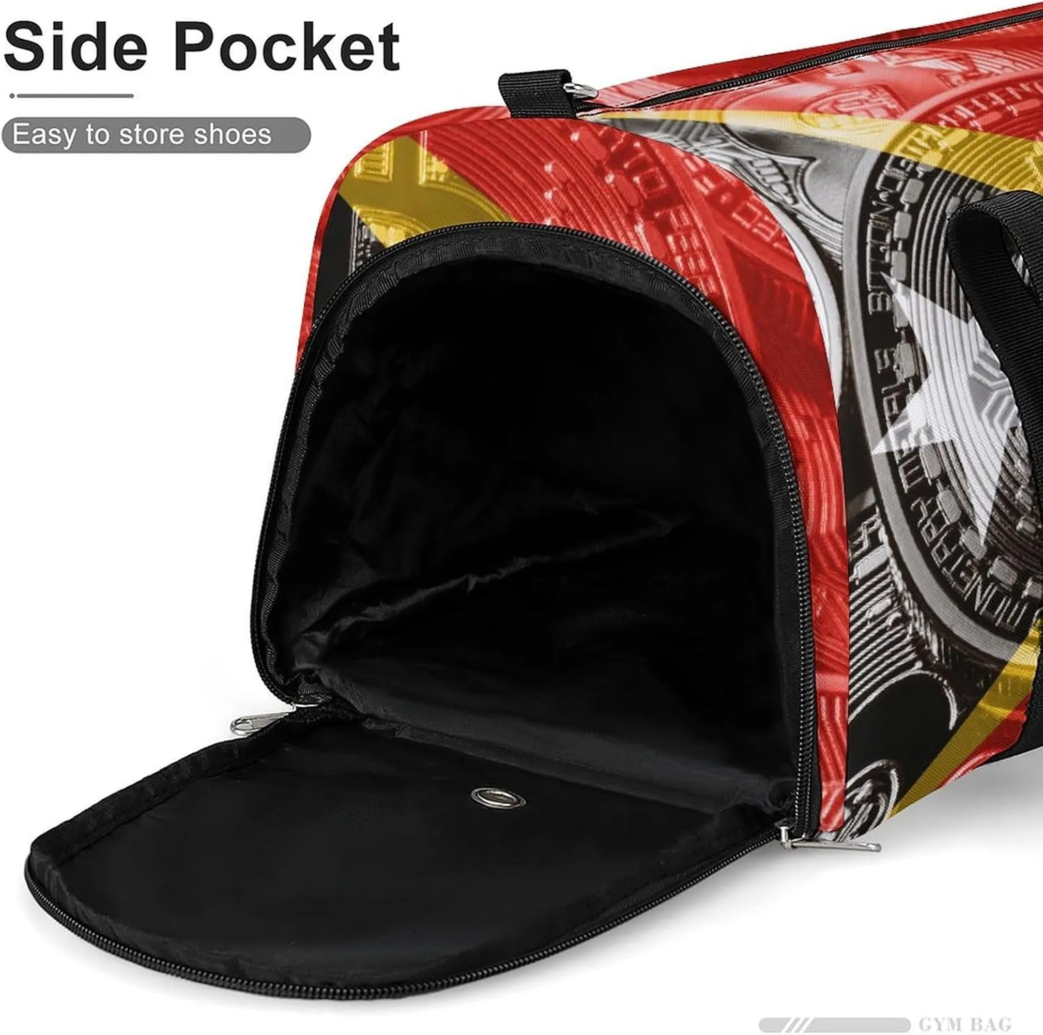 East Timor Flag Bitcoin Sports Duffel Bag with Wet Pocket and Shoe Compartment for Gym