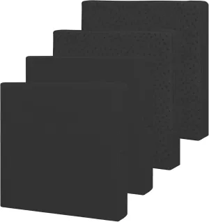 Easy-Going Waterproof Patio Cushion Covers ONLY Cover 24x24x4 inch 4 Pack Replacement Non-Slip Outdoor Seat Cushion Slipcover with Zipper. Black