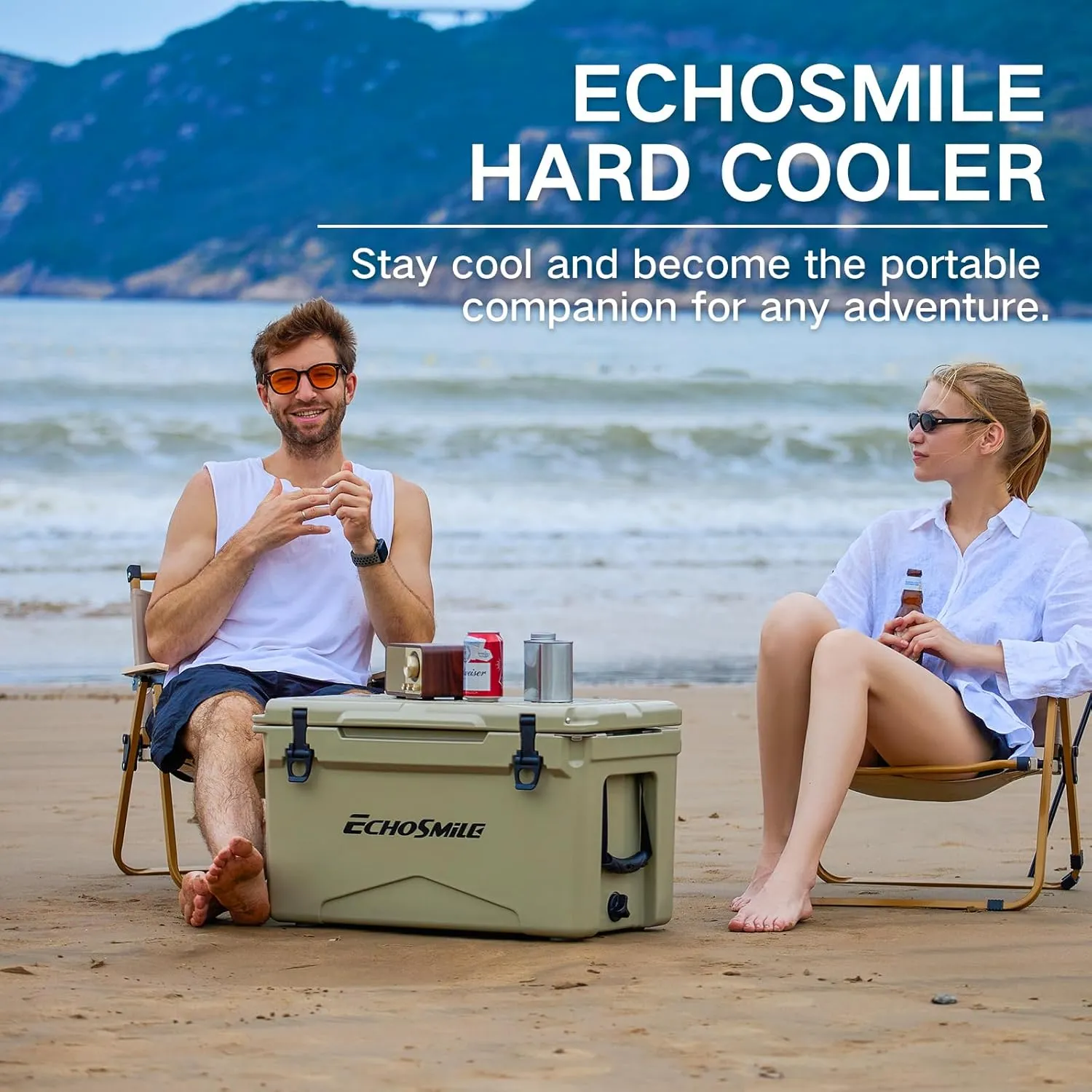 EchoSmile 25/30/35/40/60/75 Quart Rotomolded Cooler, Built to Stand up to The Rigors of The Journey