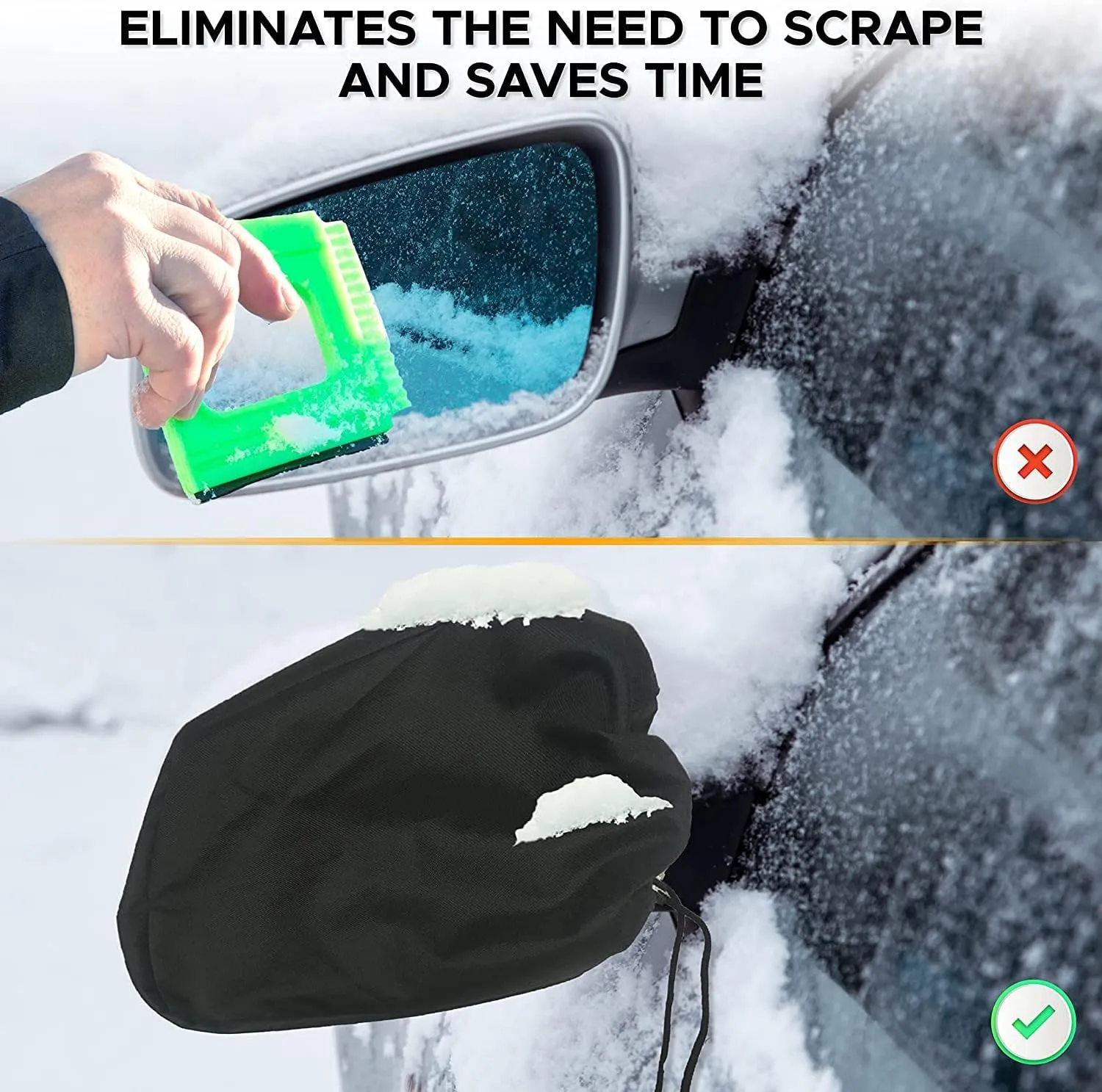EcoNour Windshield Cover for Ice and Snow | Snow Cover for Car with Side Mirror & Wiper Protection | Durable 600D Oxford Fabric Winter Windshield Snow Cover for All-Weather Protection