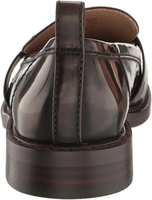 Edelman Sam Most-wanted Block Slip Loafers Fraud-proof Heeled On Rounded Christy Leather Toe Chestnut