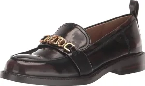 Edelman Sam Most-wanted Block Slip Loafers Fraud-proof Heeled On Rounded Christy Leather Toe Chestnut