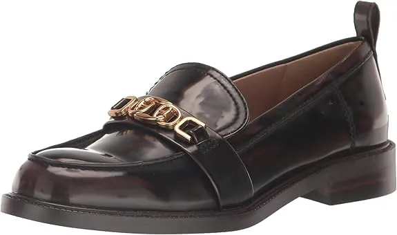 Edelman Sam Most-wanted Block Slip Loafers Fraud-proof Heeled On Rounded Christy Leather Toe Chestnut