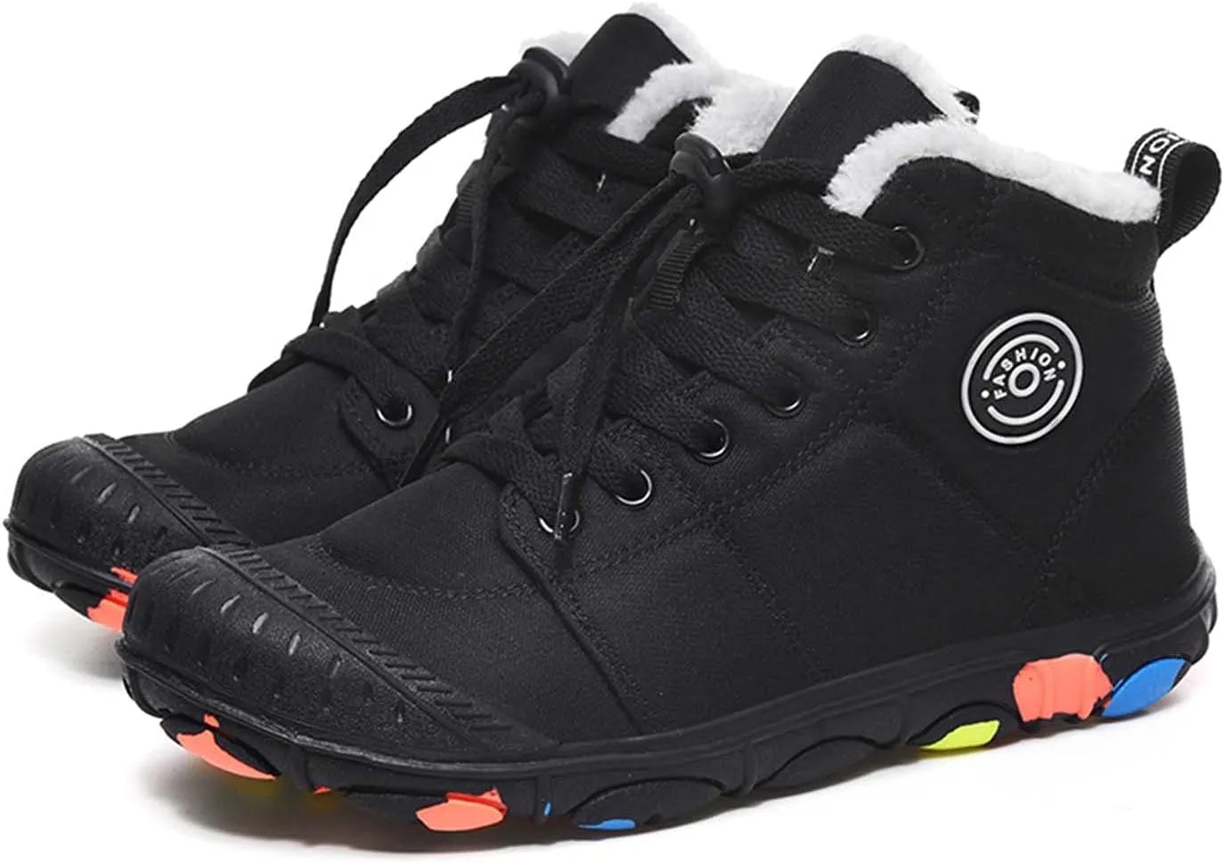 Eliogn Boys Girls Snow Boots Winter Warm High-Top Shoes Outdoor Sports Non-Slip Hiking Shoes Winter Shoes Antiskid Boots for Kids