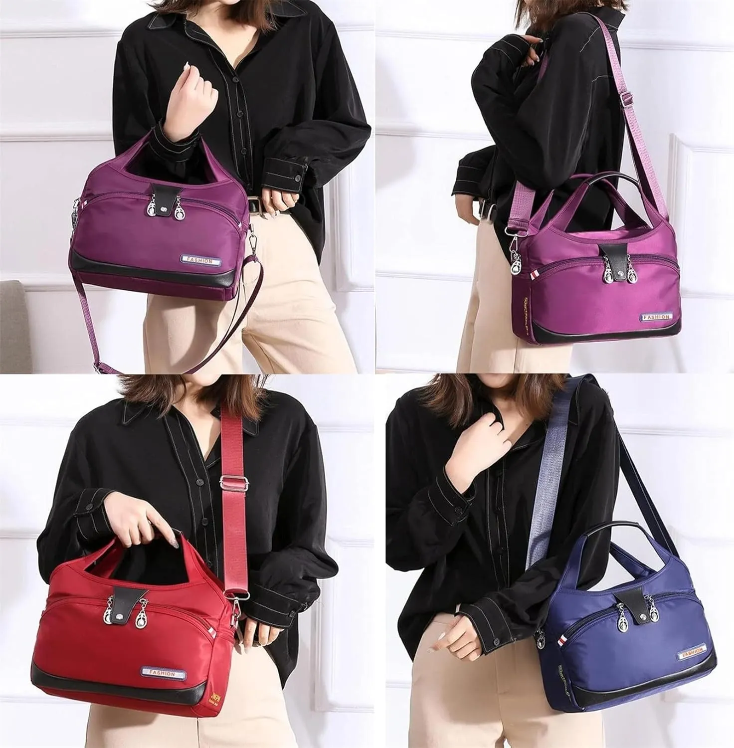 Emrefashion Bags, Women's Fashion Anti-Theft Handbag, Crossbody Bag, Shoulder Handbags, Waterproof Oxford Cloth (Taro Purple,One size)