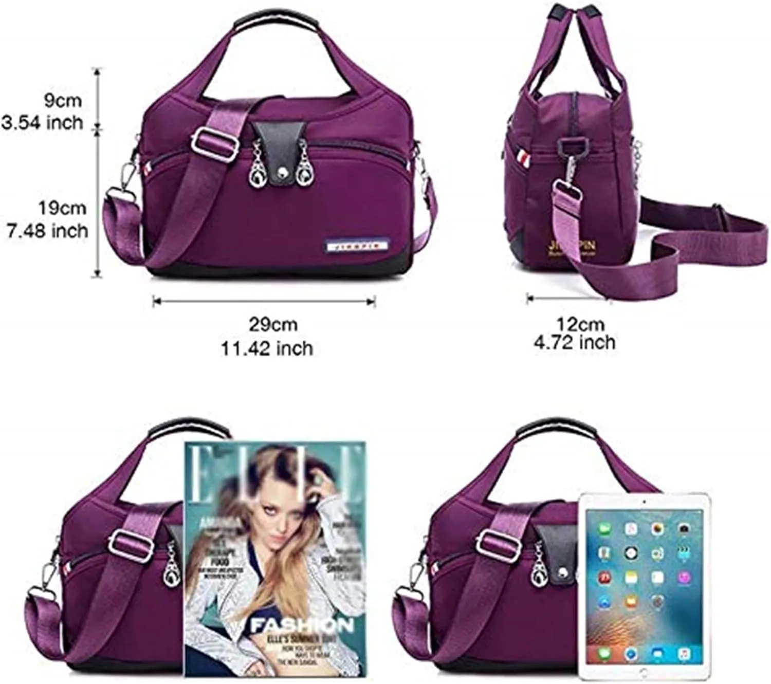 Emrefashion Bags, Women's Fashion Anti-Theft Handbag, Crossbody Bag, Shoulder Handbags, Waterproof Oxford Cloth (Taro Purple,One size)