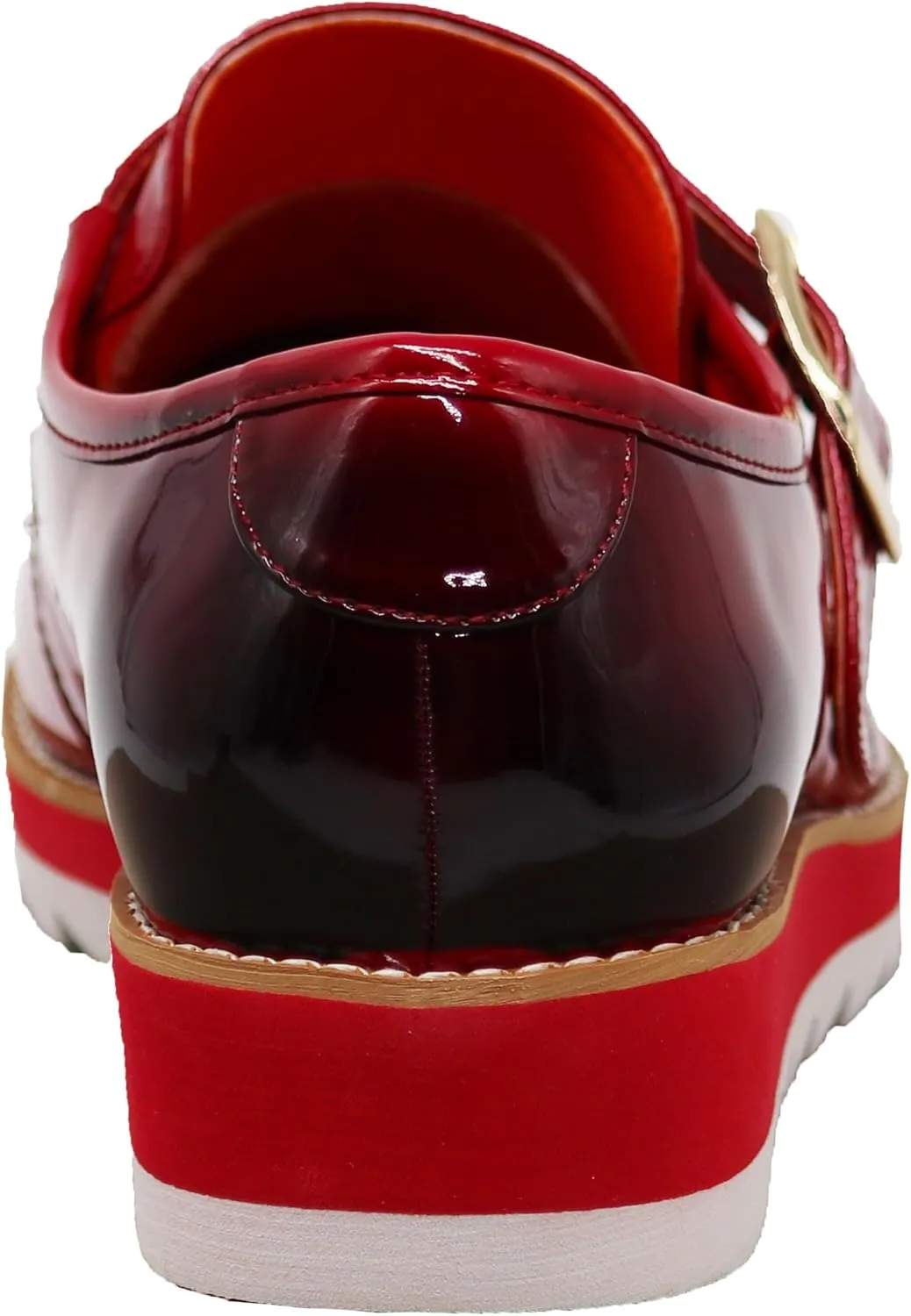 Enzo Romeo FREL Men's Patent Monk Strap Buckle Slip On Loafer Dress Shoes