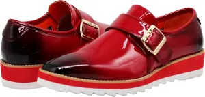 Enzo Romeo FREL Men's Patent Monk Strap Buckle Slip On Loafer Dress Shoes