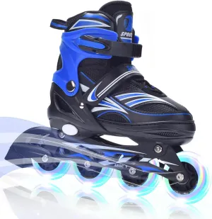 ERNAN Inline Roller Skates,Adjustable Inline Skate for Kids and Adults with Full Light Up Wheels,Outdoor Roller Blades for Boys and Girls, Men and Women
