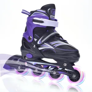 ERNAN Inline Roller Skates,Adjustable Inline Skate for Kids and Adults with Full Light Up Wheels,Outdoor Roller Skate for Boys and Girls, Men and Women