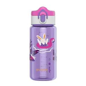 Evorie Tritan Kids Water Bottle for School No Straw 13oz BPA Free Plastic Sports Bottle Reusable Lightweight Leak Proof Travel Drinks Bottle Spout Drinking Cup Running Flip Top