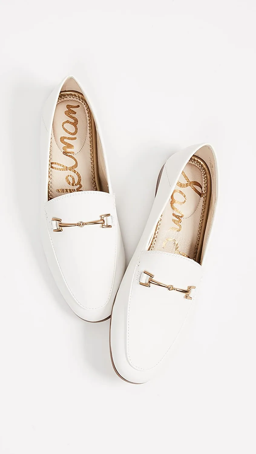Fashion Loafers Stacked Toe Bright Slip Loraine Sam Edelman Heel Customizable White Almond Premium offer On