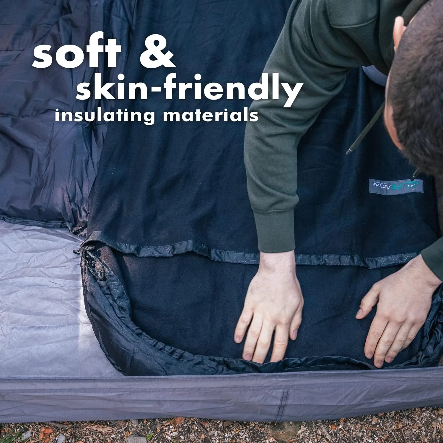 FE Active Sleeping Bag Liner Camping Bed Liner Soft Polyester OR Fleece