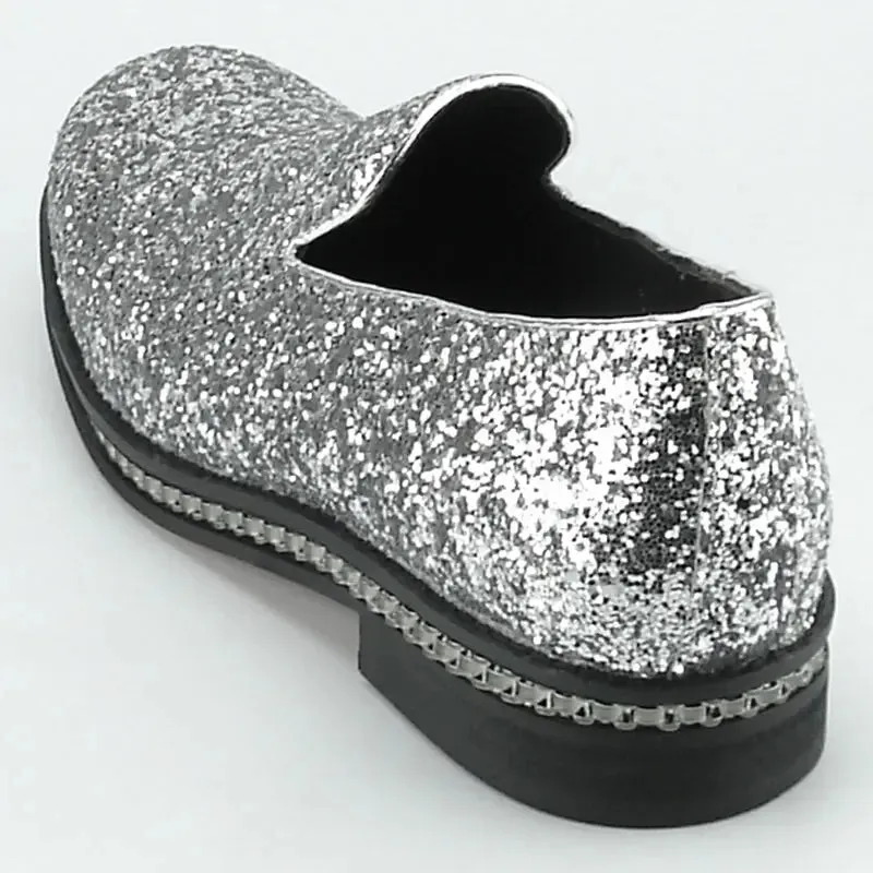 Fiesso FI-7118 Silver Loafers