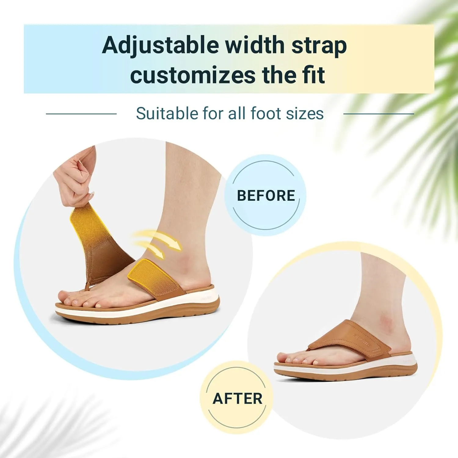 FitVille Wide Flip Flops for Women with Arch Support Wide Width Flip Flops for Women Beach Non Slip