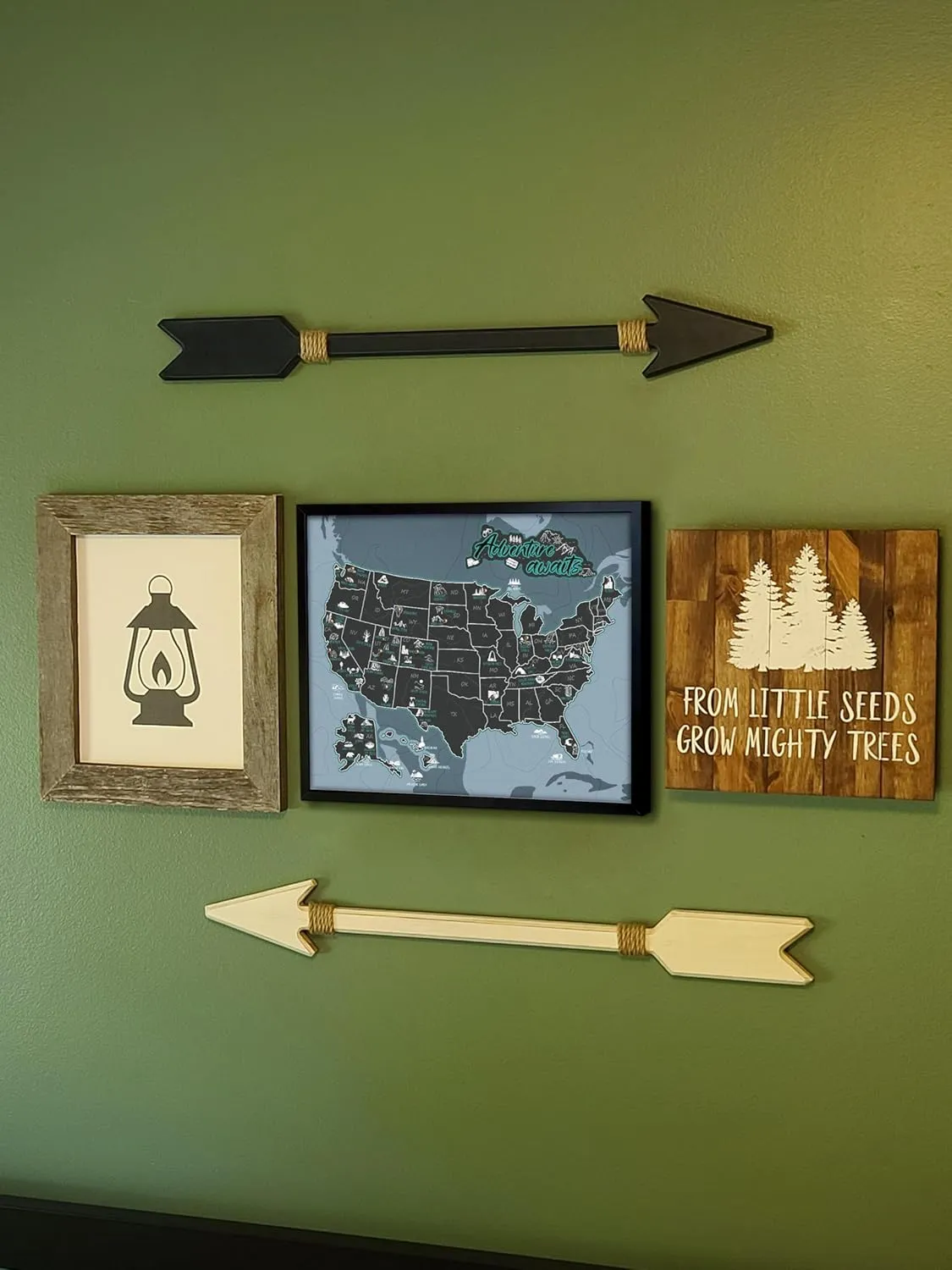 flinelife National Parks Map With Push pins, 12X10, National Park Map Tracker Checklist, Perfect for National Parks Lovers, Hiker, Couples and Families Gift